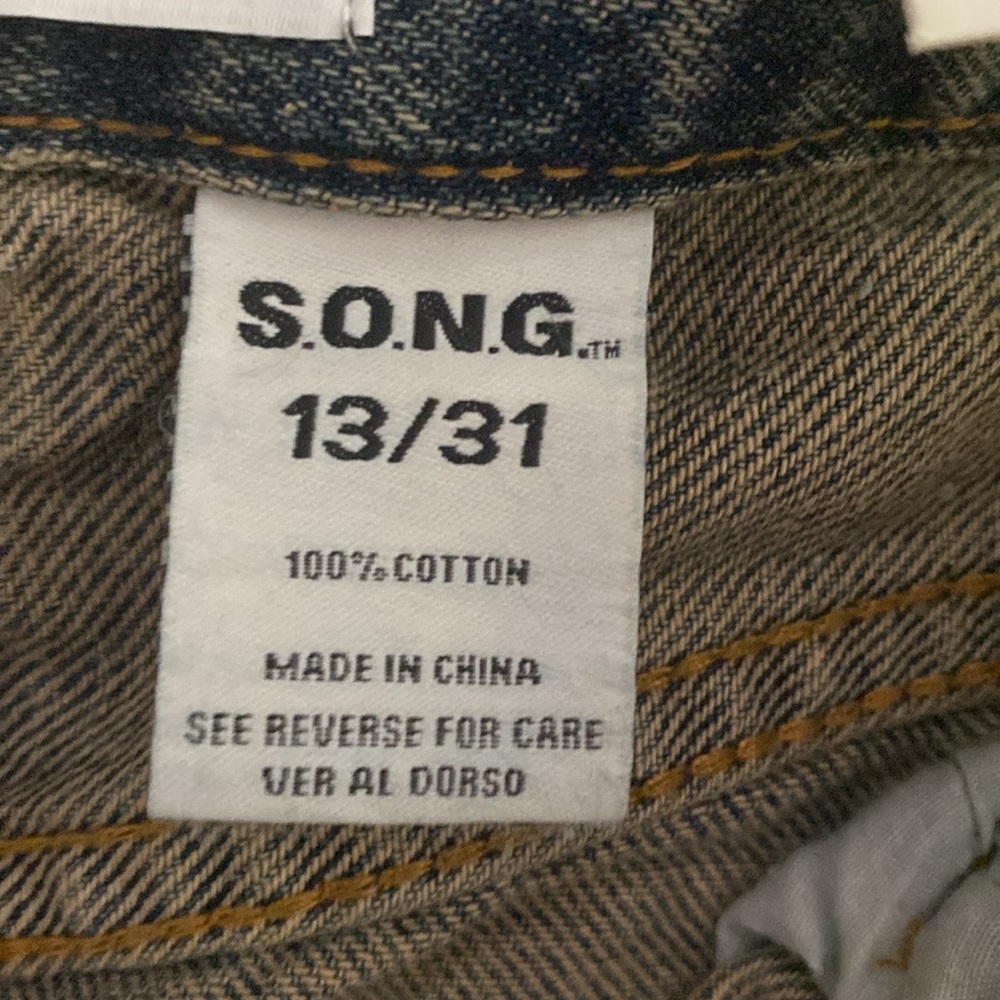 New women’s SONG rustic denim barrel Blue Jeans 13/31 - Picture 3 of 6